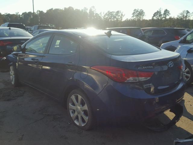 KMHDH4AE4DU836951 - 2013 HYUNDAI ELANTRA GL BLUE photo 3