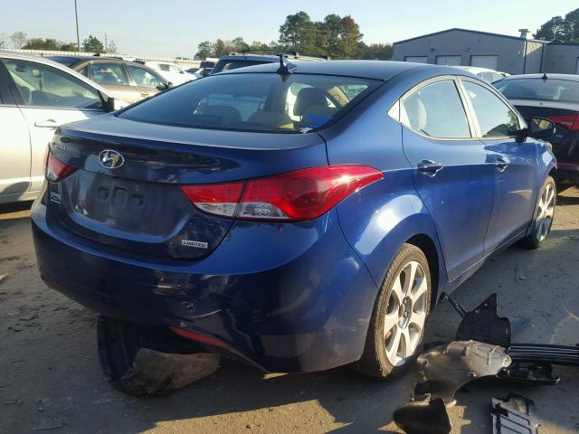 KMHDH4AE4DU836951 - 2013 HYUNDAI ELANTRA GL BLUE photo 4