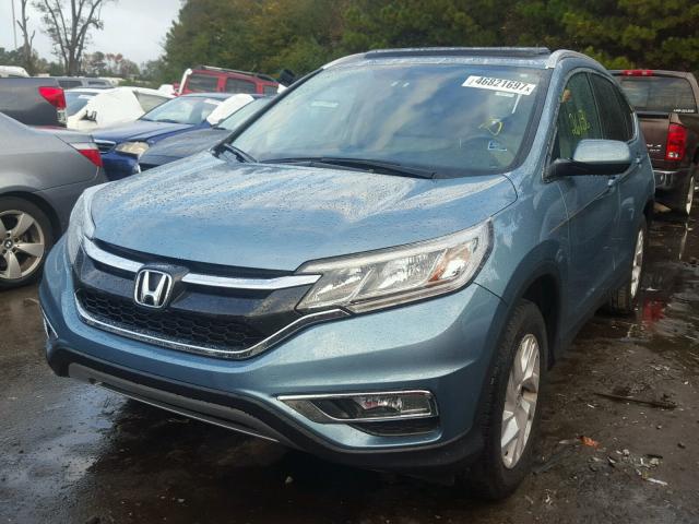 2HKRM3H71FH520475 - 2015 HONDA CR-V EXL TEAL photo 2