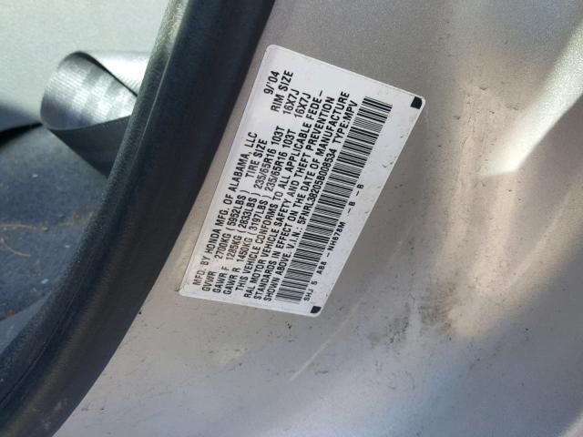 5FNRL38205B008534 - 2005 HONDA ODYSSEY LX GRAY photo 10