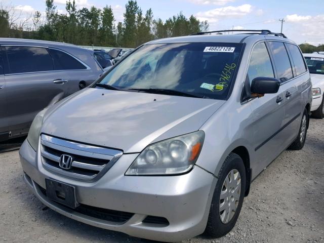 5FNRL38205B008534 - 2005 HONDA ODYSSEY LX GRAY photo 2