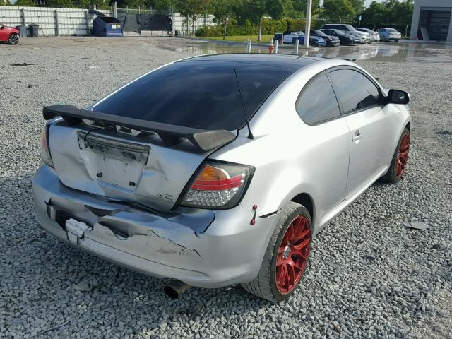 JTKDE177370173641 - 2007 TOYOTA SCION TC SILVER photo 4