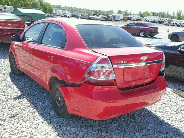 KL1TD56677B095351 - 2007 CHEVROLET AVEO BASE Қызыл фото 3