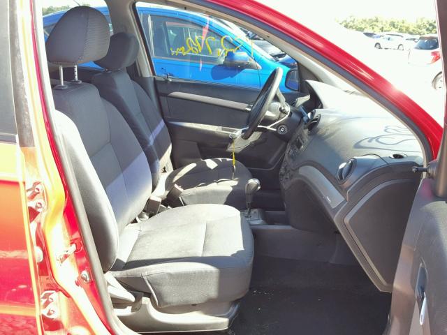 KL1TD56677B095351 - 2007 CHEVROLET AVEO BASE Қызыл фото 5