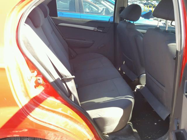 KL1TD56677B095351 - 2007 CHEVROLET AVEO BASE Қызыл фото 6
