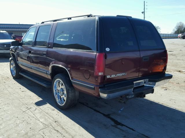 3GKFK16R6WG506053 - 1998 GMC SUBURBAN K BURGUNDY photo 3