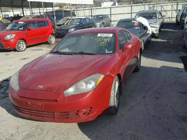 KMHHM66D37U254272 - 2007 HYUNDAI TIBURON GS RED photo 2