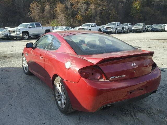 KMHHM66D37U254272 - 2007 HYUNDAI TIBURON GS RED photo 3