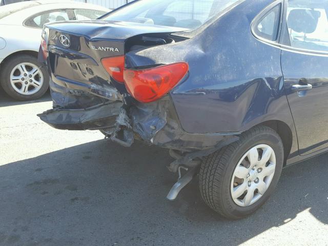 KMHDU46D38U371290 - 2008 HYUNDAI ELANTRA GL BLUE photo 9