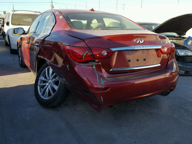 JN1BV7AP7FM333234 - 2015 INFINITI Q50 BASE RED photo 3