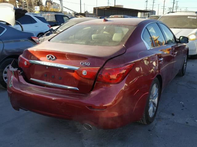 JN1BV7AP7FM333234 - 2015 INFINITI Q50 BASE RED photo 4