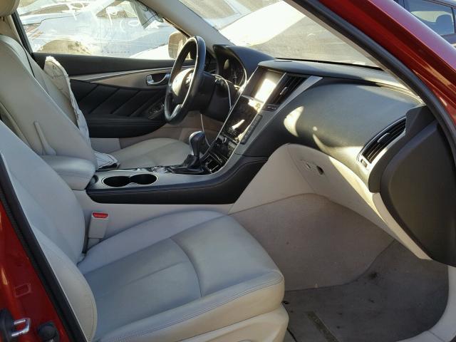 JN1BV7AP7FM333234 - 2015 INFINITI Q50 BASE RED photo 5