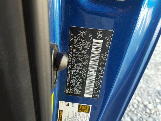 JTKJF5C72F3095329 - 2015 TOYOTA SCION TC 蓝色 照片 10