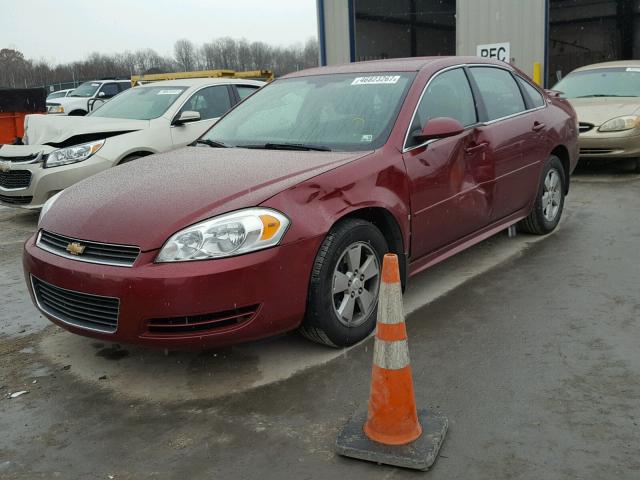 2G1WT57NX91288040 - 2009 CHEVROLET IMPALA 1LT BURGUNDY photo 2