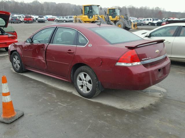 2G1WT57NX91288040 - 2009 CHEVROLET IMPALA 1LT BURGUNDY photo 3