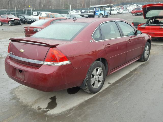 2G1WT57NX91288040 - 2009 CHEVROLET IMPALA 1LT BURGUNDY photo 4