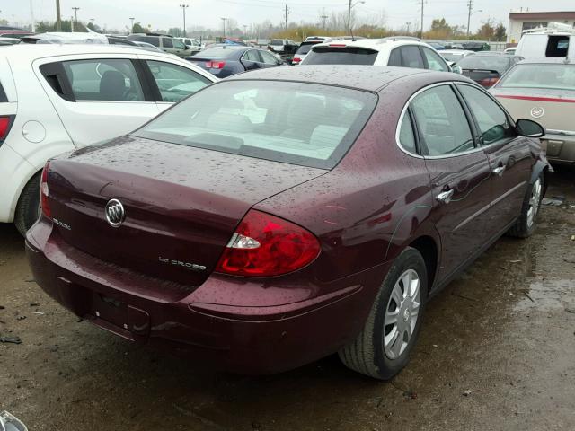 2G4WC552871118820 - 2007 BUICK LACROSSE C MAROON photo 4