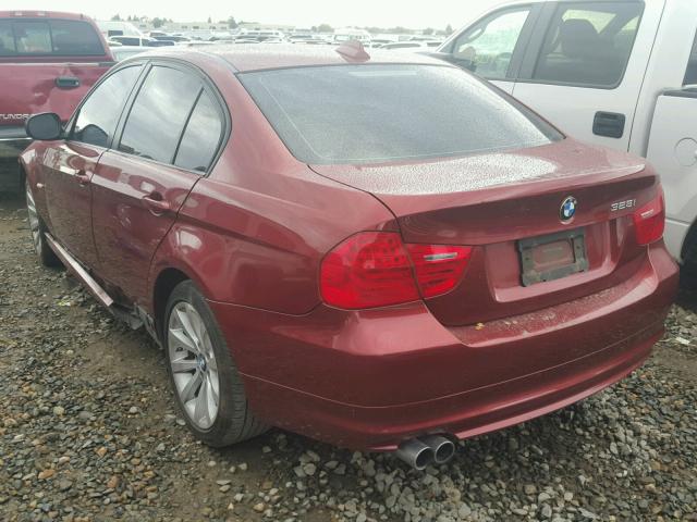 WBAPH5G59BNM72853 - 2011 BMW 328 I SULE MAROON photo 3