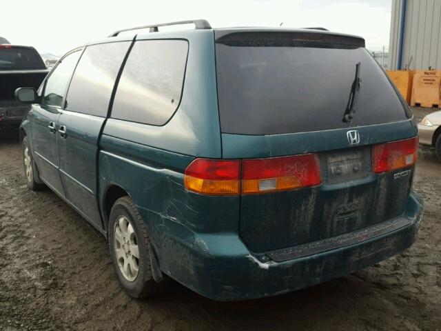 2HKRL18672H528363 - 2002 HONDA ODYSSEY EX GREEN photo 3