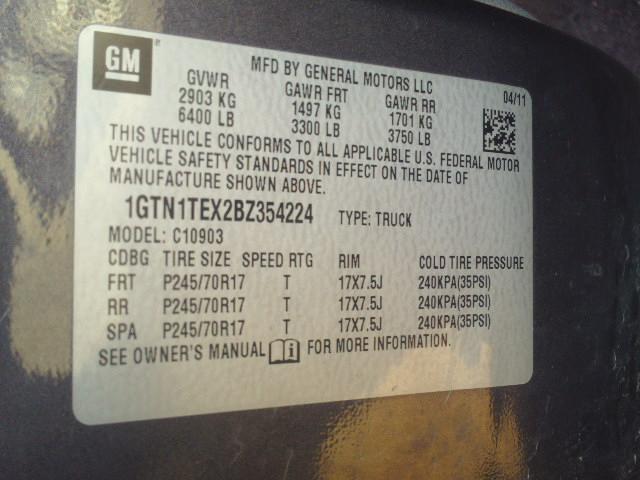 1GTN1TEX2BZ354224 - 2011 GMC SIERRA C15 GRAY photo 10