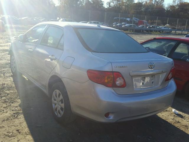 1NXBU4EE3AZ385911 - 2010 TOYOTA COROLLA BA SILVER photo 3