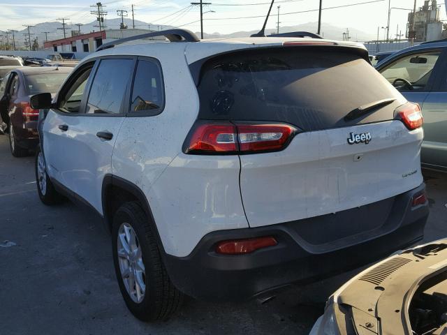 1C4PJLAB0GW201160 - 2016 JEEP CHEROKEE S WHITE photo 3