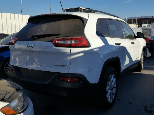 1C4PJLAB0GW201160 - 2016 JEEP CHEROKEE S WHITE photo 4