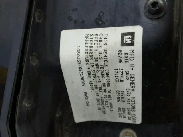 1G8AJ55F66Z176769 - 2006 SATURN ION LEVEL BLACK photo 10