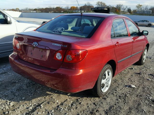 JTDBR32E570118256 - 2007 TOYOTA COROLLA CE RED photo 4