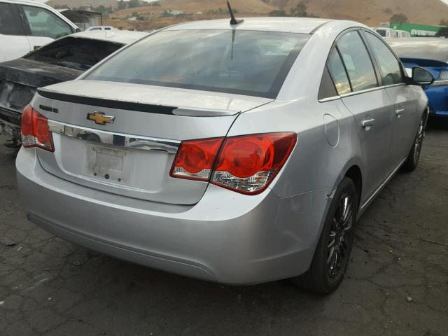 1G1PJ5SB3E7463930 - 2014 CHEVROLET CRUZE ECO SILVER photo 4