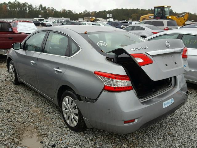 3N1AB7APXDL729802 - 2013 NISSAN SENTRA S GRAY photo 3