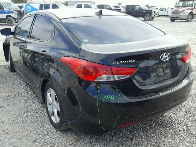 5NPDH4AE8DH442495 - 2013 HYUNDAI ELANTRA GL BLACK photo 3