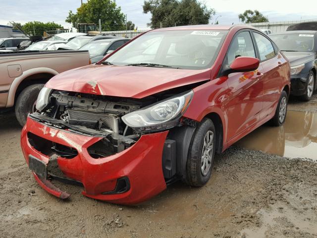 KMHCT4AEXCU260467 - 2012 HYUNDAI ACCENT GLS RED photo 2