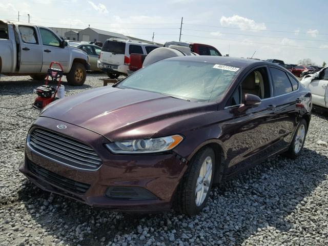 3FA6P0HR1DR283478 - 2013 FORD FUSION SE MAROON photo 2