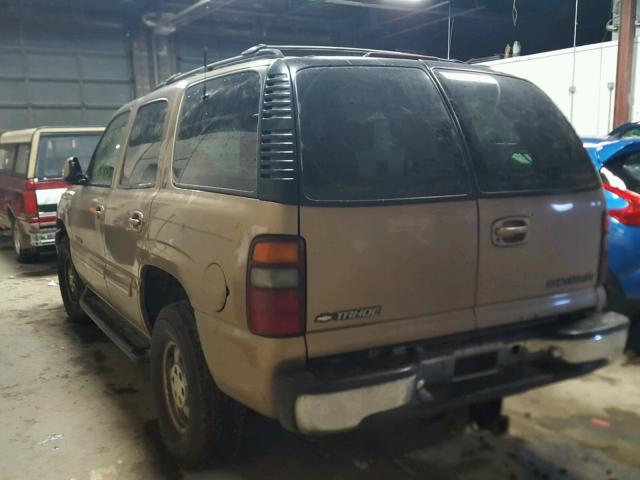 1GNEK13T11J100199 - 2001 CHEVROLET TAHOE K150 TAN photo 3