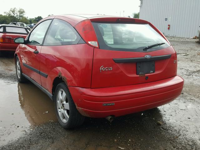 3FAFP31331R191453 - 2001 FORD FOCUS ZX3 RED photo 3