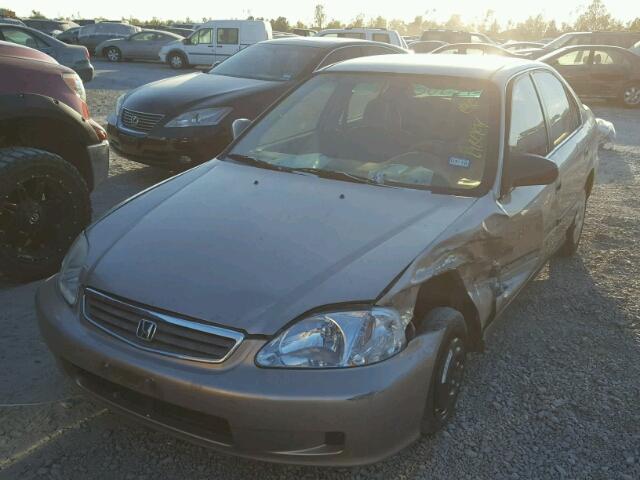 1HGEJ6679YL021256 - 2000 HONDA CIVIC LX BEIGE photo 2