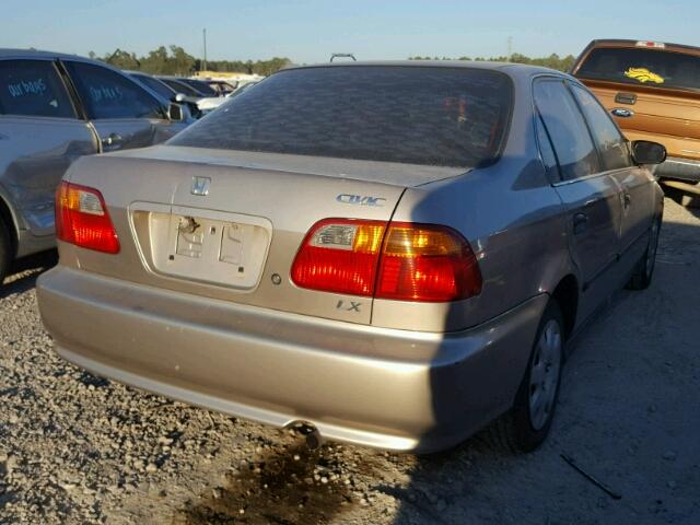 1HGEJ6679YL021256 - 2000 HONDA CIVIC LX BEIGE photo 4