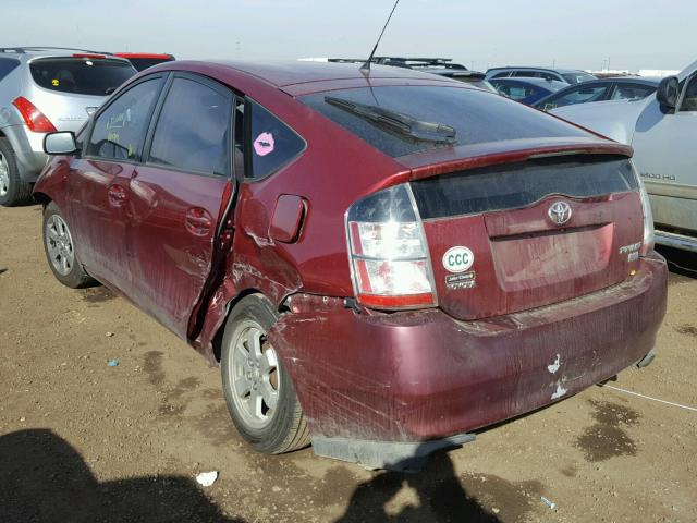 JTDKB20U150127302 - 2005 TOYOTA PRIUS MAROON photo 3