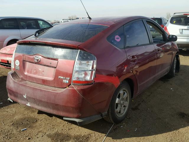 JTDKB20U150127302 - 2005 TOYOTA PRIUS MAROON photo 4