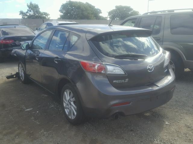 JM1BL1L76D1737623 - 2013 MAZDA 3 I GRAY photo 3