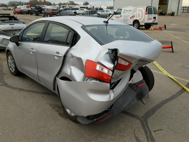 KNADM4A34E6338685 - 2014 KIA RIO LX SILVER photo 3