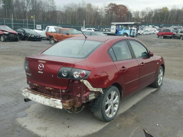 JM1BK32G081153921 - 2008 MAZDA 3 I BURGUNDY photo 4