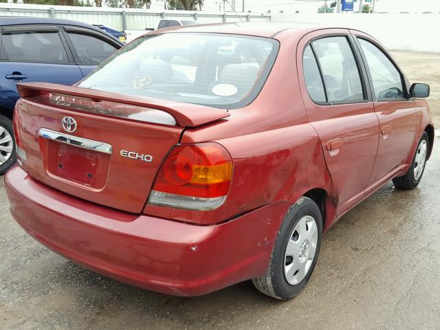 JTDBT123930278719 - 2003 TOYOTA ECHO RED photo 4