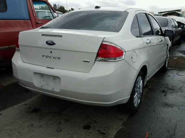 1FAHP37N99W129999 - 2009 FORD FOCUS SEL WHITE photo 4