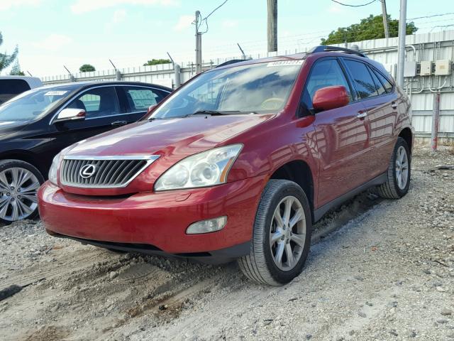 2T2GK31U49C081014 - 2009 LEXUS RX 350 RED photo 2