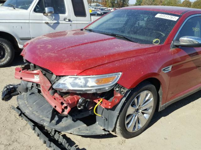 1FAHP2FW7BG121873 - 2011 FORD TAURUS LIM RED photo 9