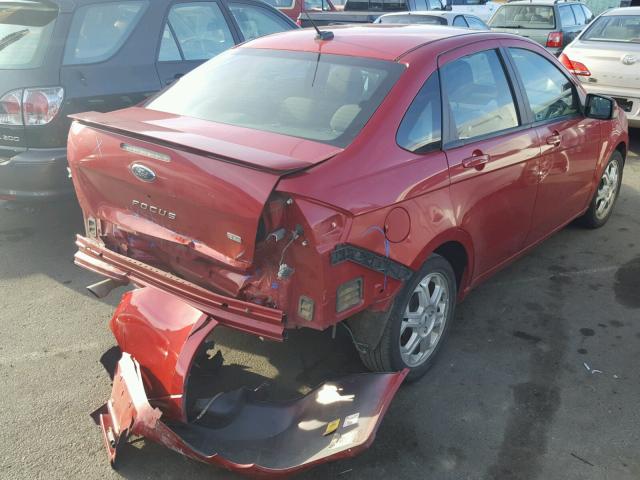 1FAHP36N09W127639 - 2009 FORD FOCUS SES RED photo 4