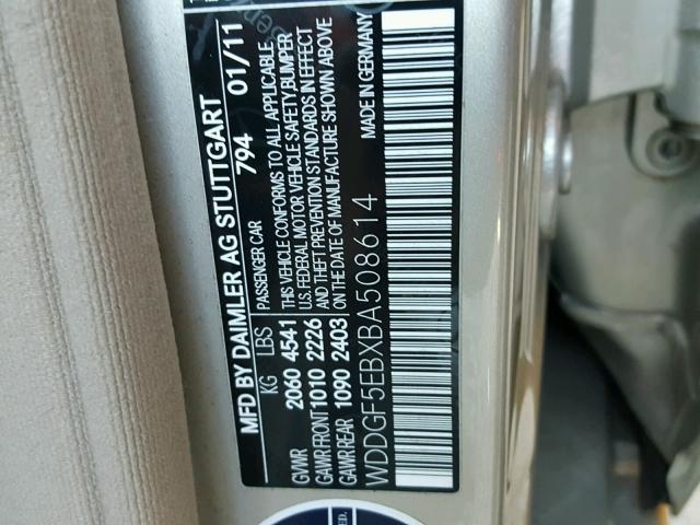 WDDGF5EBXBA508614 - 2011 MERCEDES-BENZ C 300 金色 照片 10