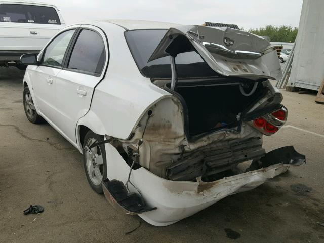 KL1TG56627B076701 - 2007 CHEVROLET AVEO LT WHITE photo 3